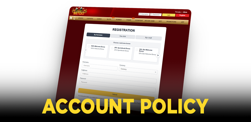 BetCX7 account policy